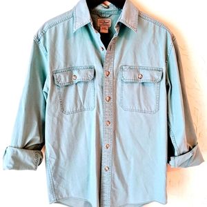 L.L. Bean men's small sunwashed canvas button down